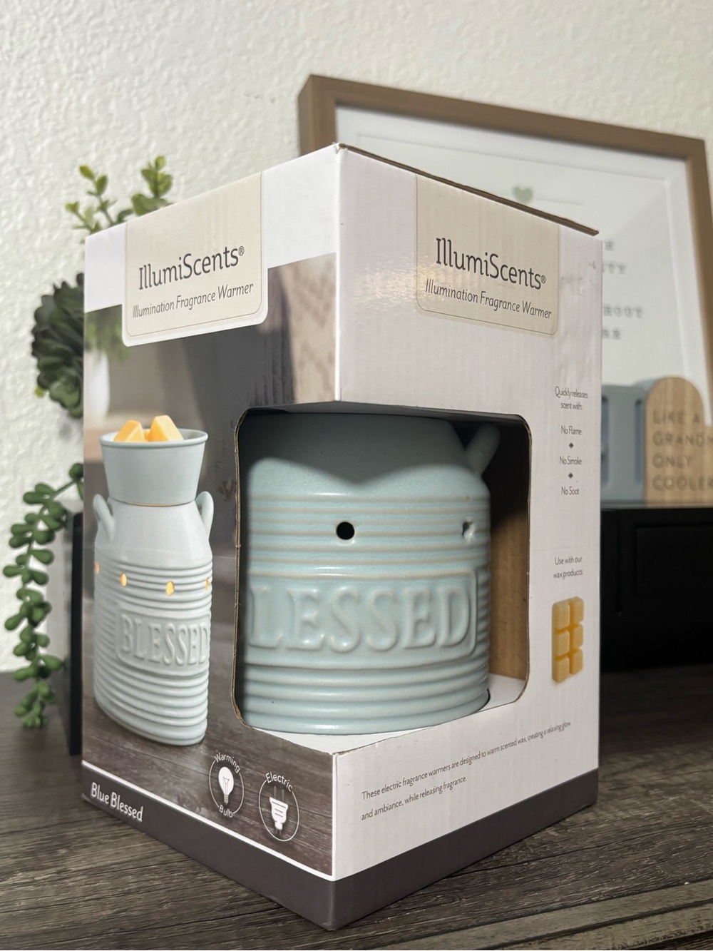 Farmhouse Style Ceramic Fragrance Warmer - "Blessed"